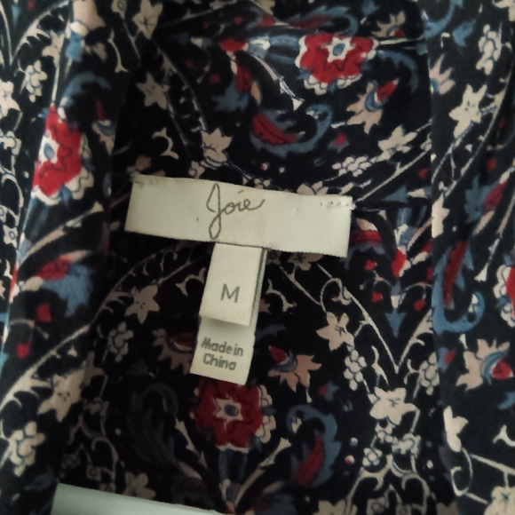 JOIE Silk Chiffon Tiered Floral JAMIRA Dress in Caviar M - Picture 4 of 5